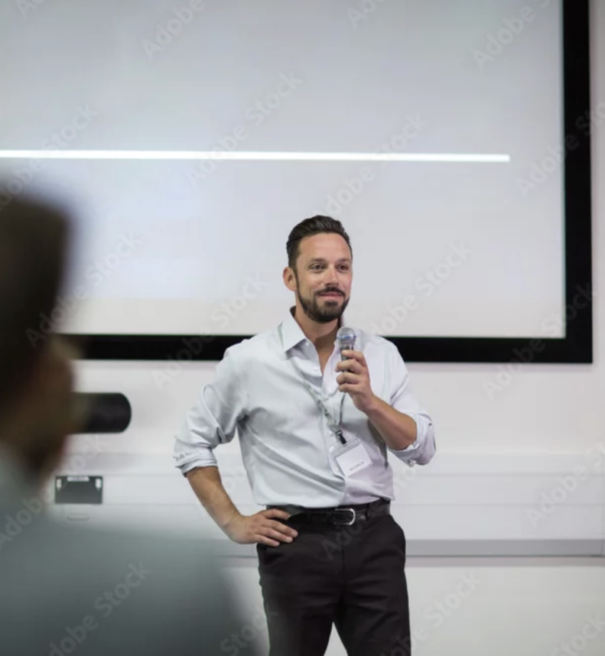 Speaker at a team day